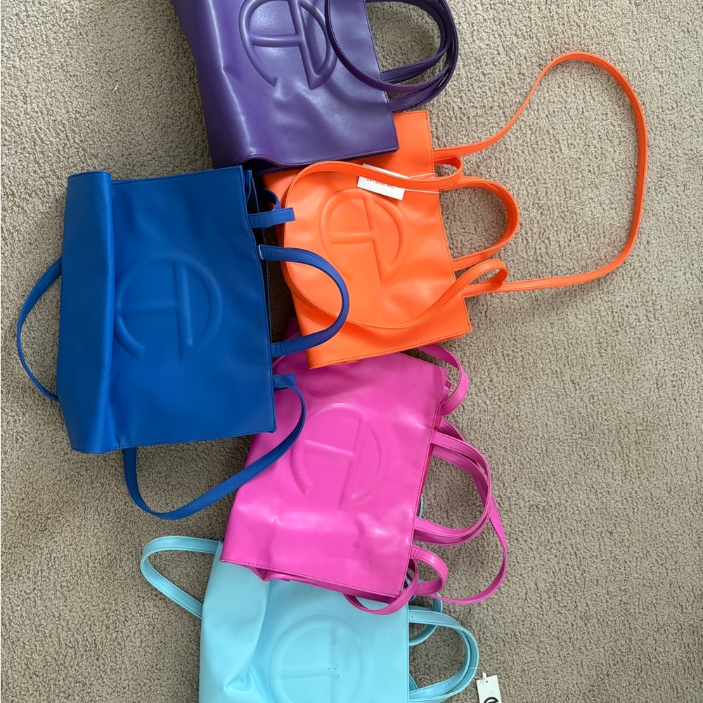 TELFAR LOT OF 5 medium BAGS. SOME USED MOST NEW AUTHENTIC